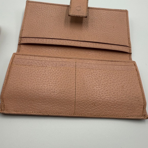 Gucci GG Canvas Pink Leather‎ Bi Fold Wallet Clutch Authentic Pre Owned - Picture 6 of 13